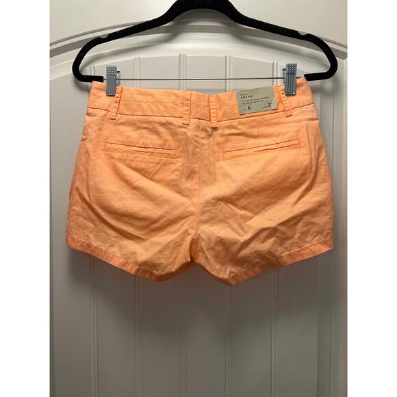 NWT J Crew Women’s 100% Cotton Twill Classic Chino City Fit Shorts Size 0 Orange - Picture 2 of 5